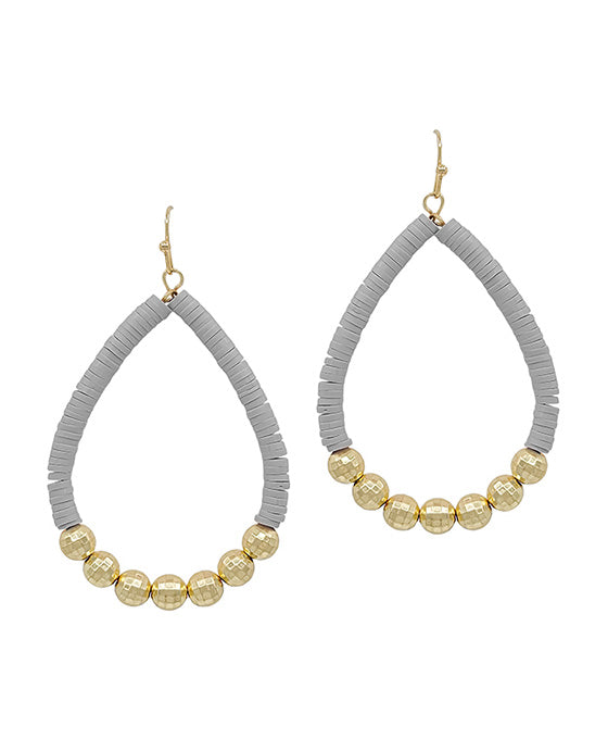 Disco Ball Ccb w/ Rubber Teardrop Earring