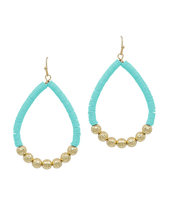 Disco Ball Ccb w/ Rubber Teardrop Earring