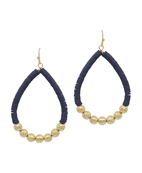 Disco Ball Ccb w/ Rubber Teardrop Earring