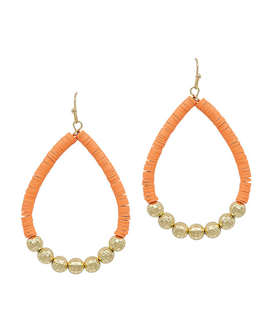 Disco Ball Ccb w/ Rubber Teardrop Earring