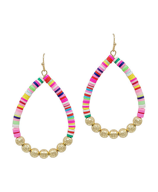 Disco Ball Ccb w/ Rubber Teardrop Earring