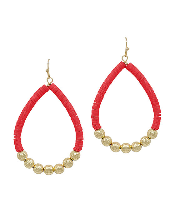 Disco Ball Ccb w/ Rubber Teardrop Earring