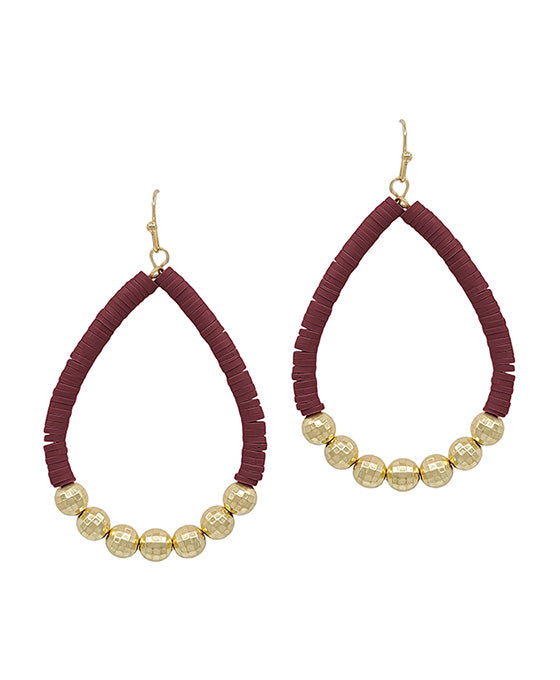 Disco Ball Ccb w/ Rubber Teardrop Earring
