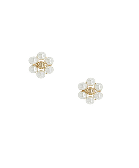 Flower Pearl Post Earring