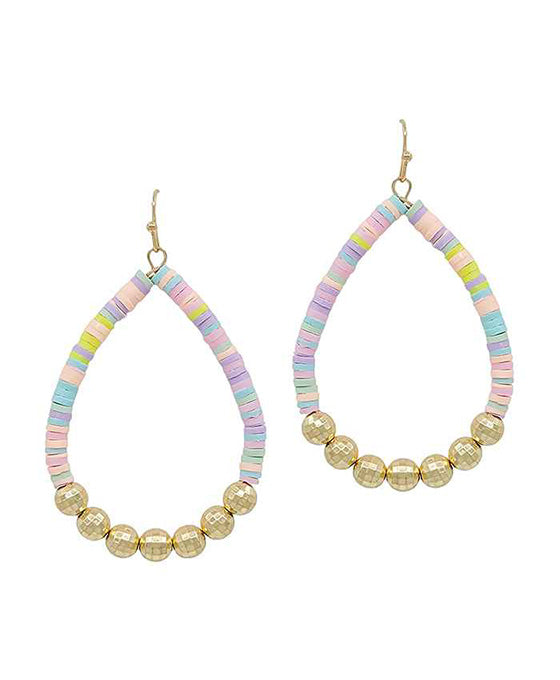 Disco Ball Ccb w/ Rubber Teardrop Earring