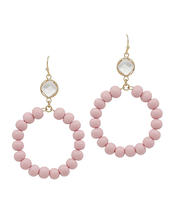 Clear Glass w/ Clay Ball Drop Earring