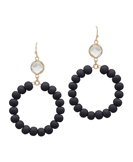 Clear Glass w/ Clay Ball Drop Earring