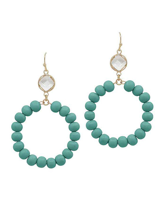 Clear Glass w/ Clay Ball Drop Earring