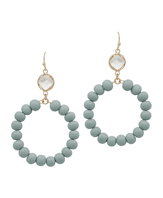 Clear Glass w/ Clay Ball Drop Earring
