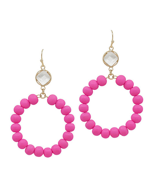 Clear Glass w/ Clay Ball Drop Earring