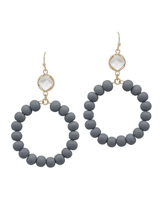 Clear Glass w/ Clay Ball Drop Earring