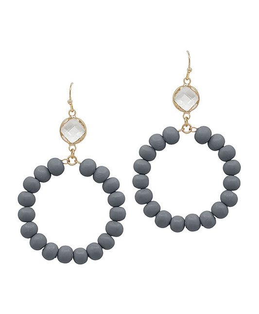 Clear Glass w/ Clay Ball Drop Earring
