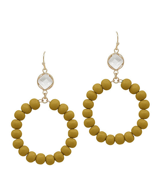 Clear Glass w/ Clay Ball Drop Earring