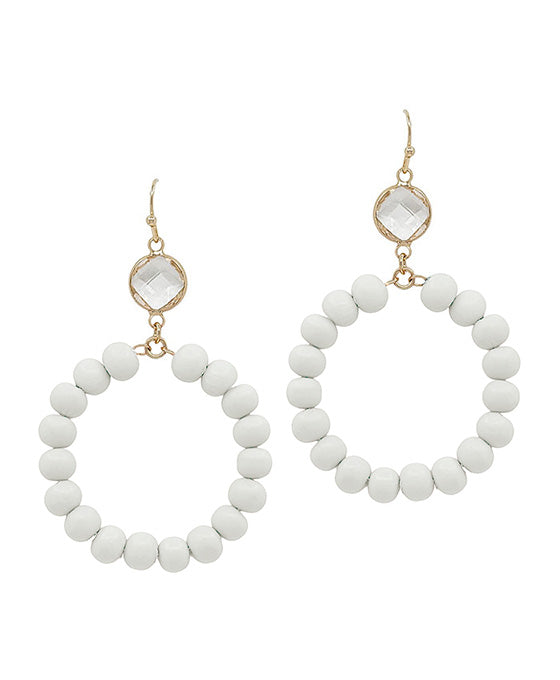 Clear Glass w/ Clay Ball Drop Earring