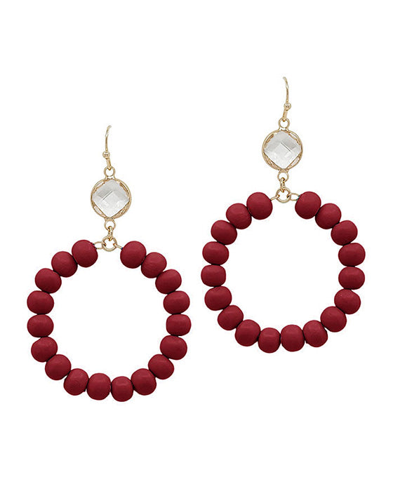 Clear Glass w/ Clay Ball Drop Earring