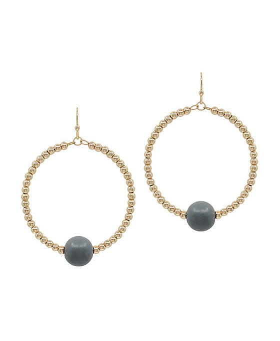 Clay Ball w/ CCB Round Earring