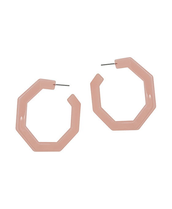 2 Inches Geo Shaped Acetate Hoop Earring