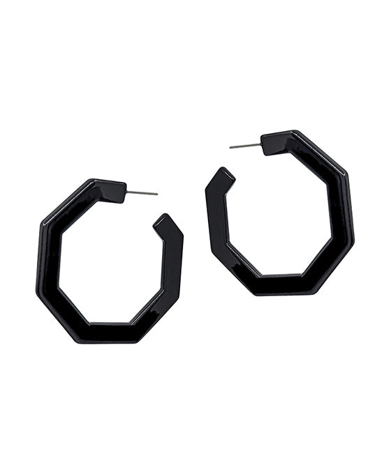 2 Inches Geo Shaped Acetate Hoop Earring