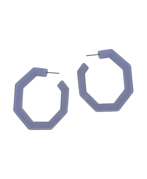 2 Inches Geo Shaped Acetate Hoop Earring