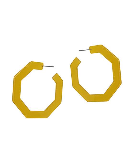 2 Inches Geo Shaped Acetate Hoop Earring