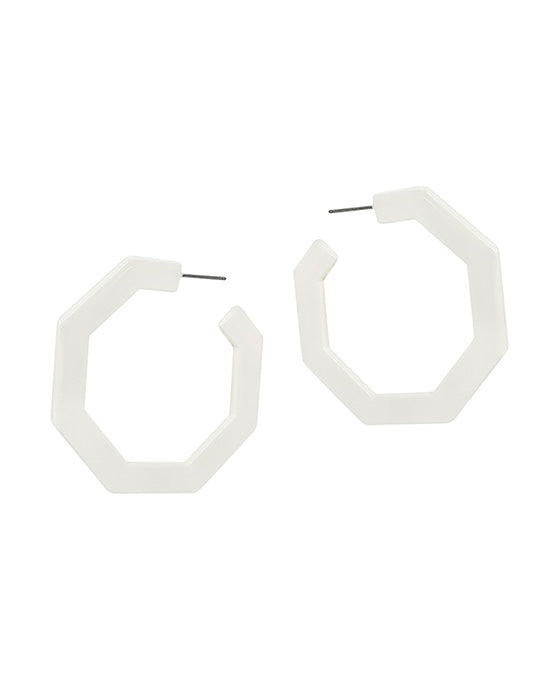 2 Inches Geo Shaped Acetate Hoop Earring