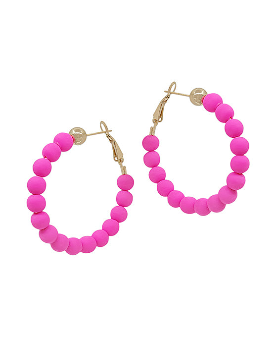 6mm Clay Ball Hoop Earring
