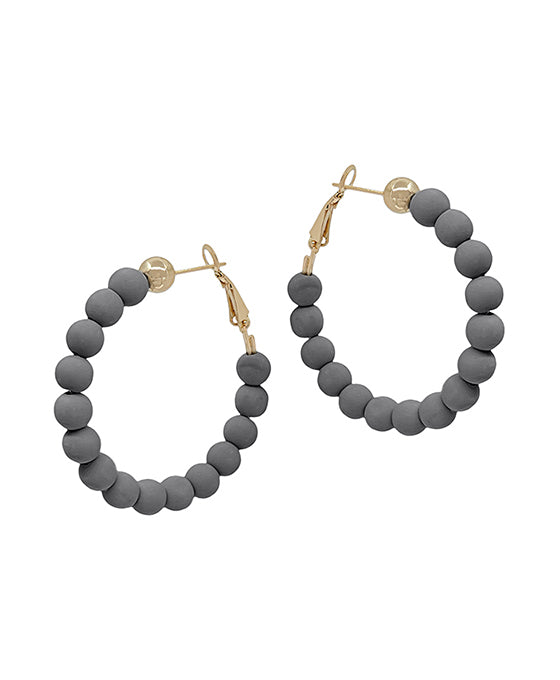 6mm Clay Ball Hoop Earring