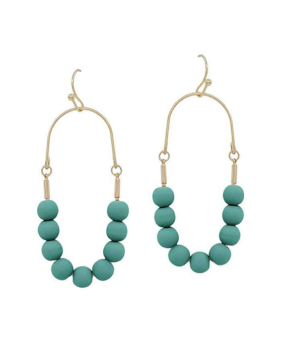 U Shape Clay Ball Wire Earring