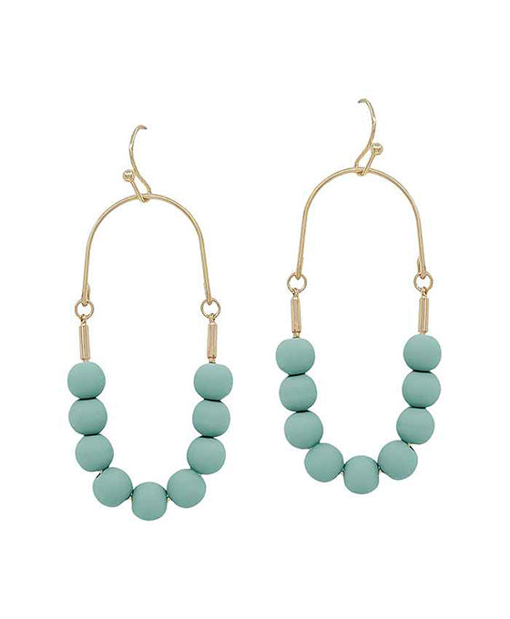 U Shape Clay Ball Wire Earring