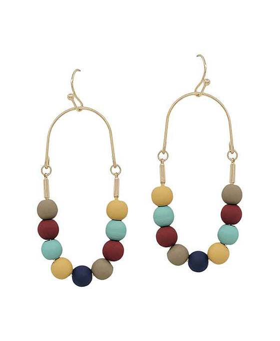 U Shape Clay Ball Wire Earring
