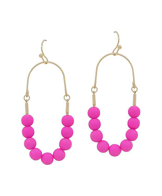 U Shape Clay Ball Wire Earring