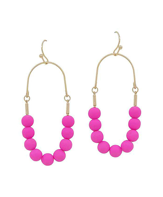 U Shape Clay Ball Wire Earring