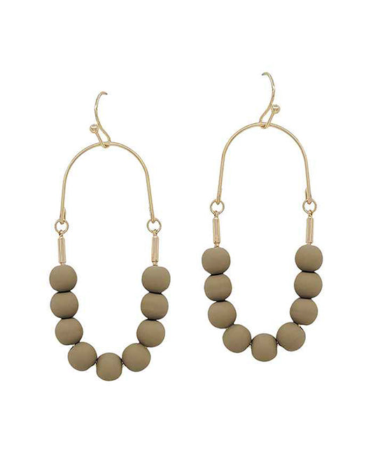U Shape Clay Ball Wire Earring