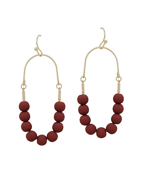 U Shape Clay Ball Wire Earring