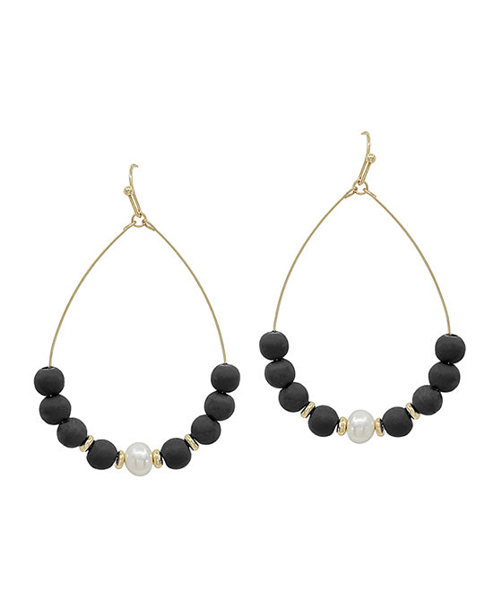 Freshwater Pearl Accent Clay Earring