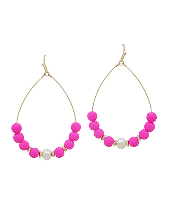 Freshwater Pearl Accent Clay Earring