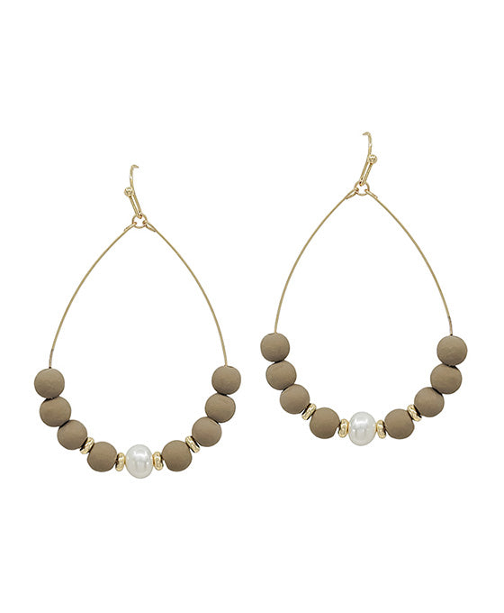 Freshwater Pearl Accent Clay Earring