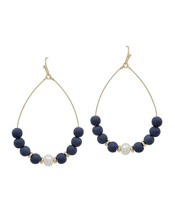 Freshwater Pearl Accent Clay Earring