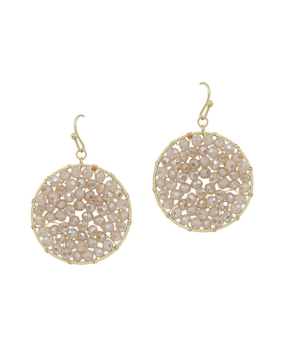 30mm Round Glass Wired Earring