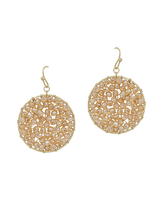 30mm Round Glass Wired Earring