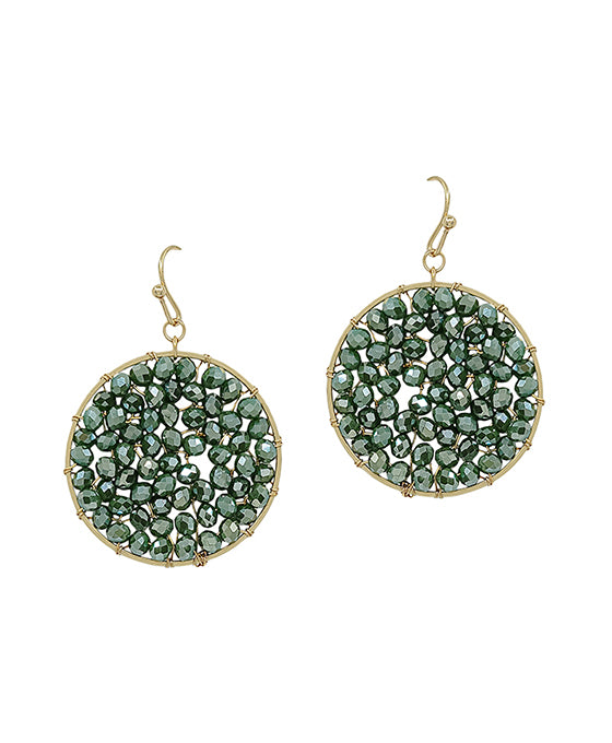 30mm Round Glass Wired Earring