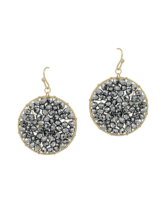 30mm Round Glass Wired Earring