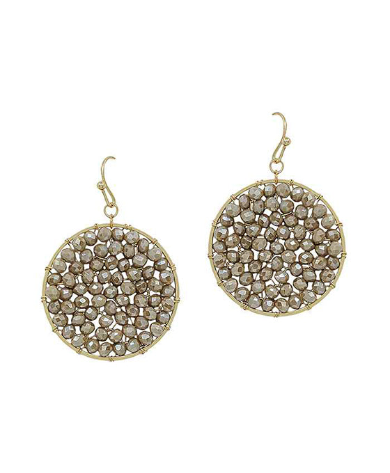 30mm Round Glass Wired Earring