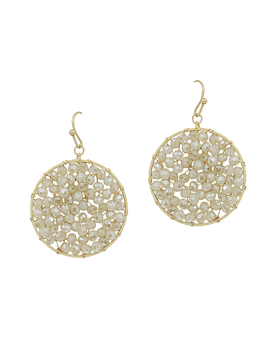 30mm Round Glass Wired Earring