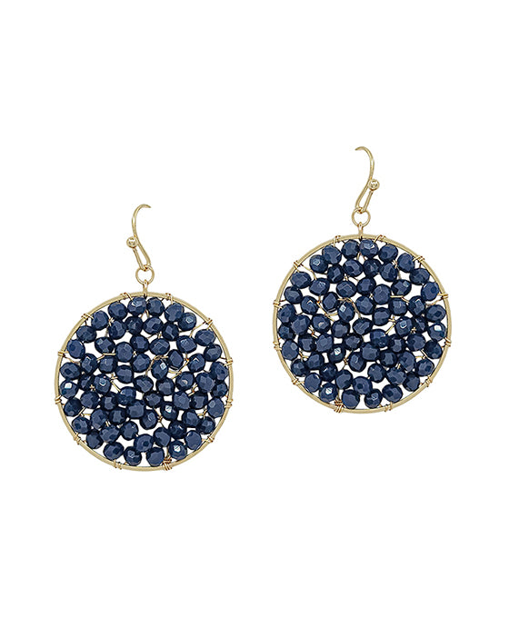 30mm Round Glass Wired Earring