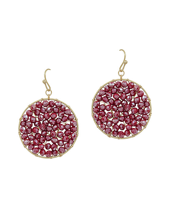 30mm Round Glass Wired Earring