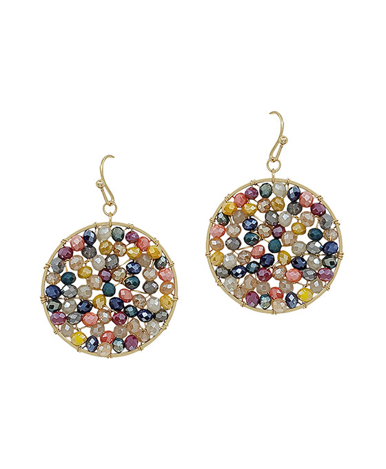 30mm Round Glass Wired Earring