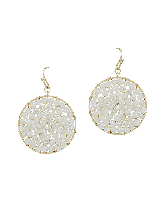 30mm Round Glass Wired Earring