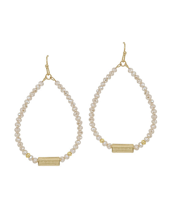 2 Inches Metal Accent Teardrop Earring