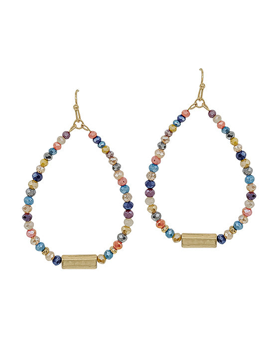 2 Inches Metal Accent Teardrop Earring